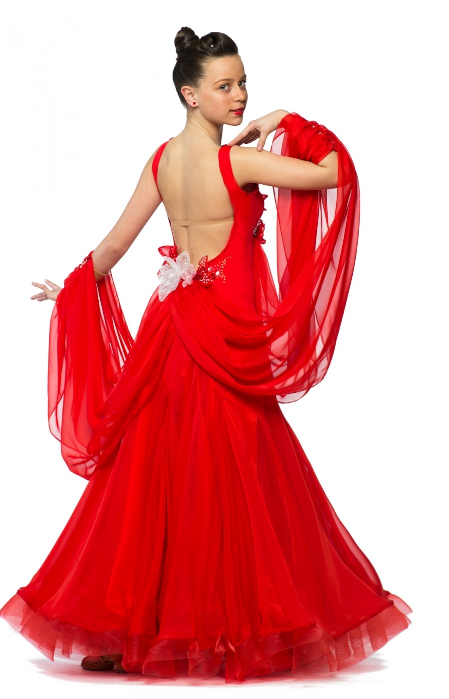 Teen Girl Red Ballroom Dress Blossom