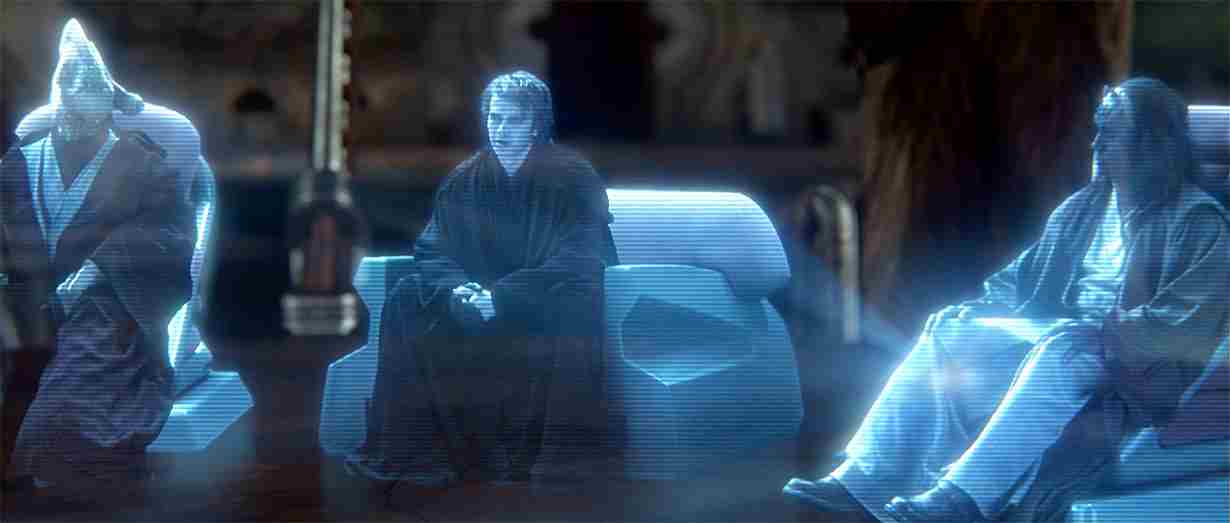 Blue holograms of Star Wars