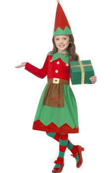 Little Santas Helper Costume Girls Fancy Dress