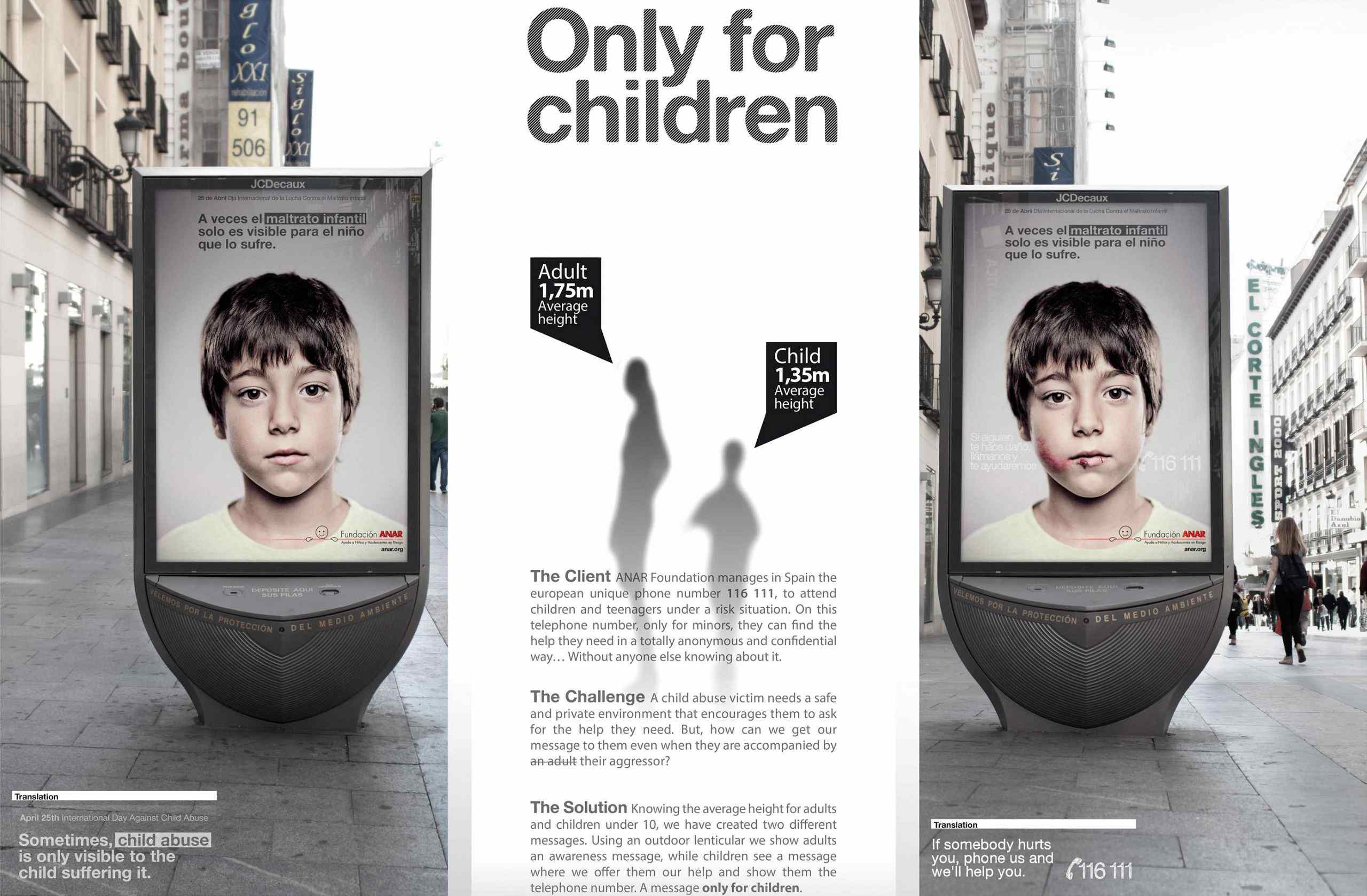 Children abuse lenticular poster ads